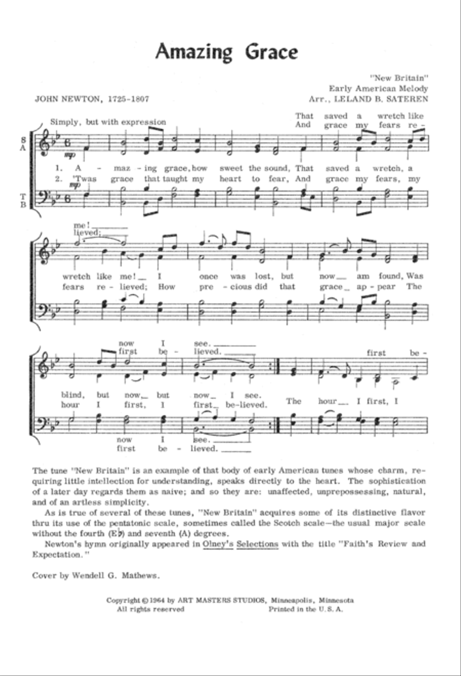 Amazing Grace (Digital Download) 4-Part scores gallery preview page 2