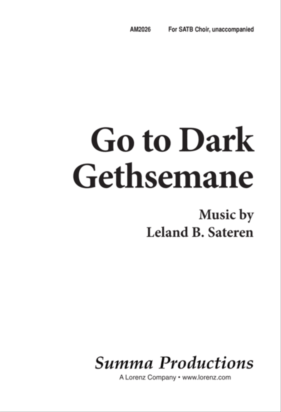 Go to Dark Gethsemane (Digital Download) 4-Part scores gallery preview page 1