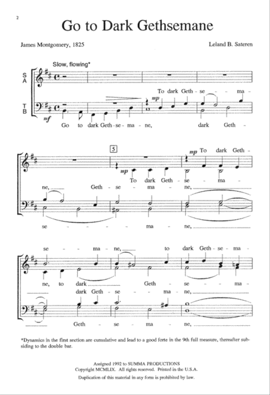 Go to Dark Gethsemane (Digital Download) 4-Part scores gallery preview page 2