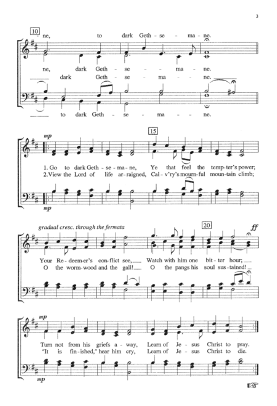 Go to Dark Gethsemane (Digital Download) 4-Part scores gallery preview page 3
