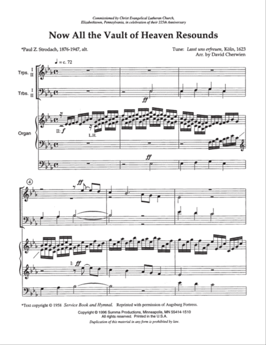 Now All the Vault - Full Score 4-Part scores gallery preview page 2