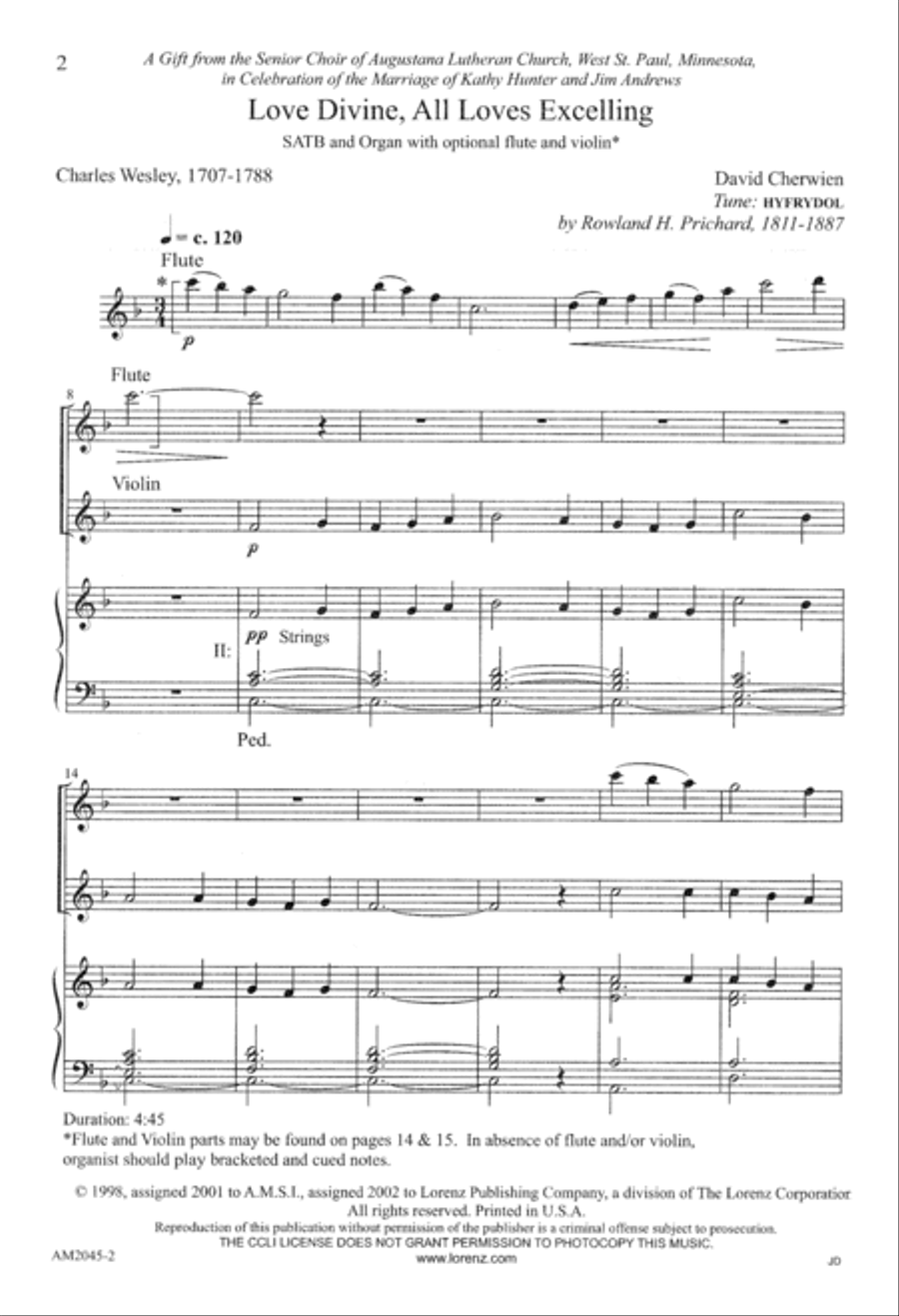 Love Divine, All Loves Excelling (Digital Download) 4-Part scores gallery preview page 2