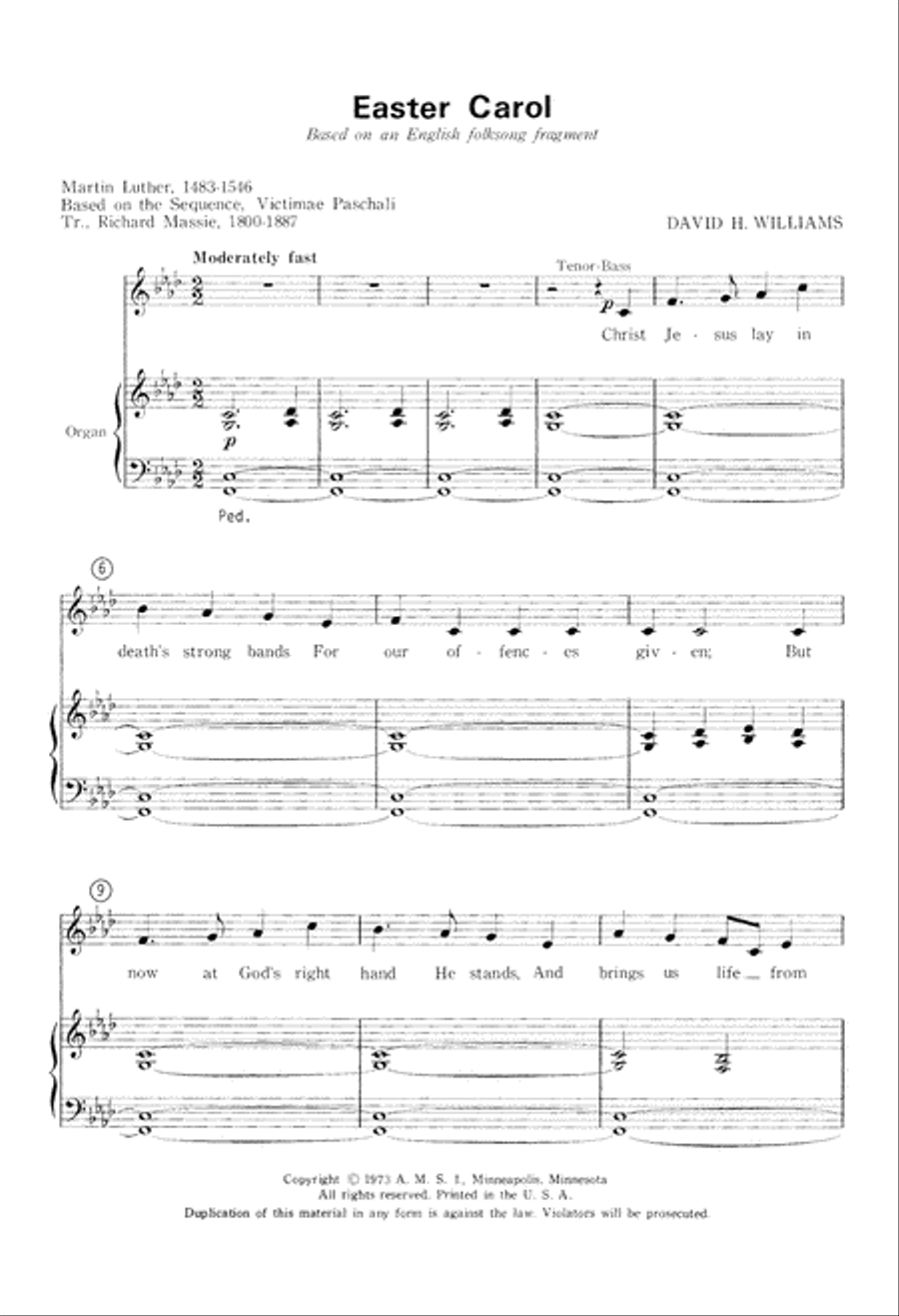 Easter Carol (Digital Download) 4-Part scores gallery preview page 2