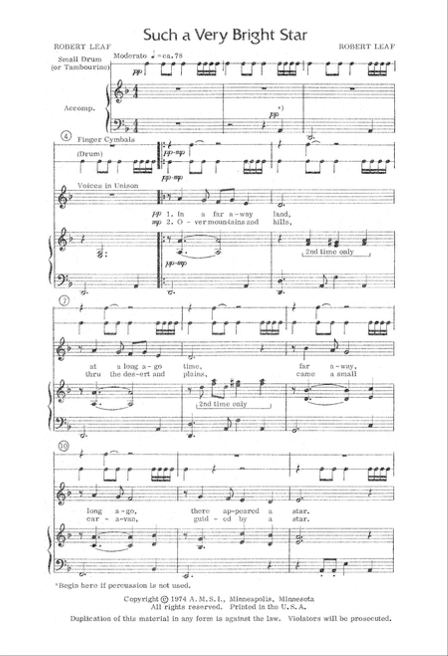 Such a Very Bright Star (Digital Download) Unison Choir scores gallery preview page 2
