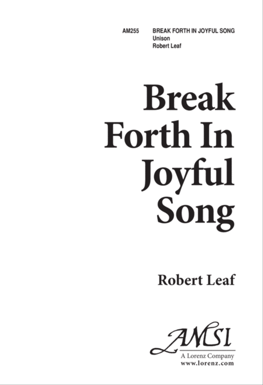 Break Forth in Joyful Song (Digital Download) Unison Choir scores gallery preview page 1