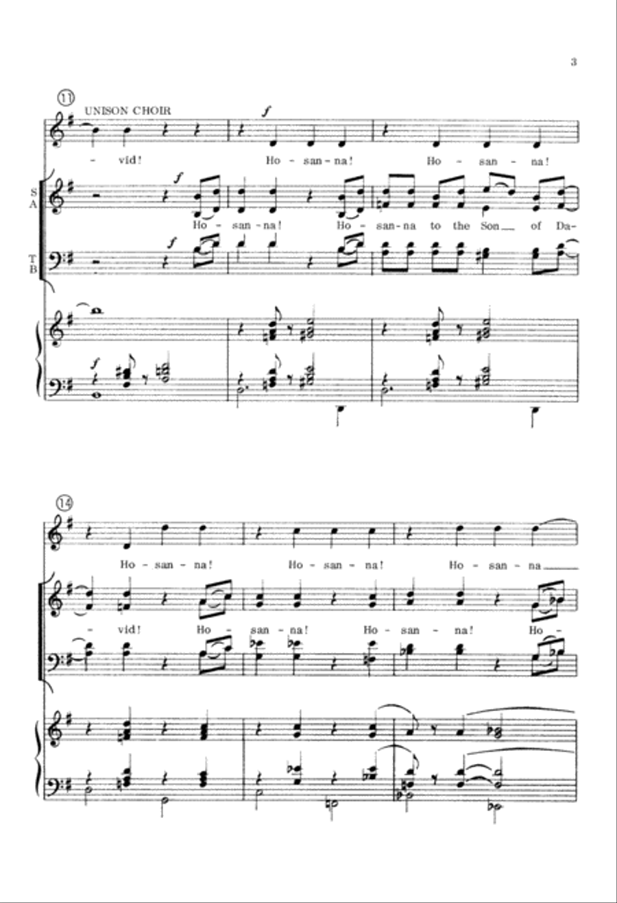 Hosanna to the Son of David (Digital Download) 4-Part scores gallery preview page 3