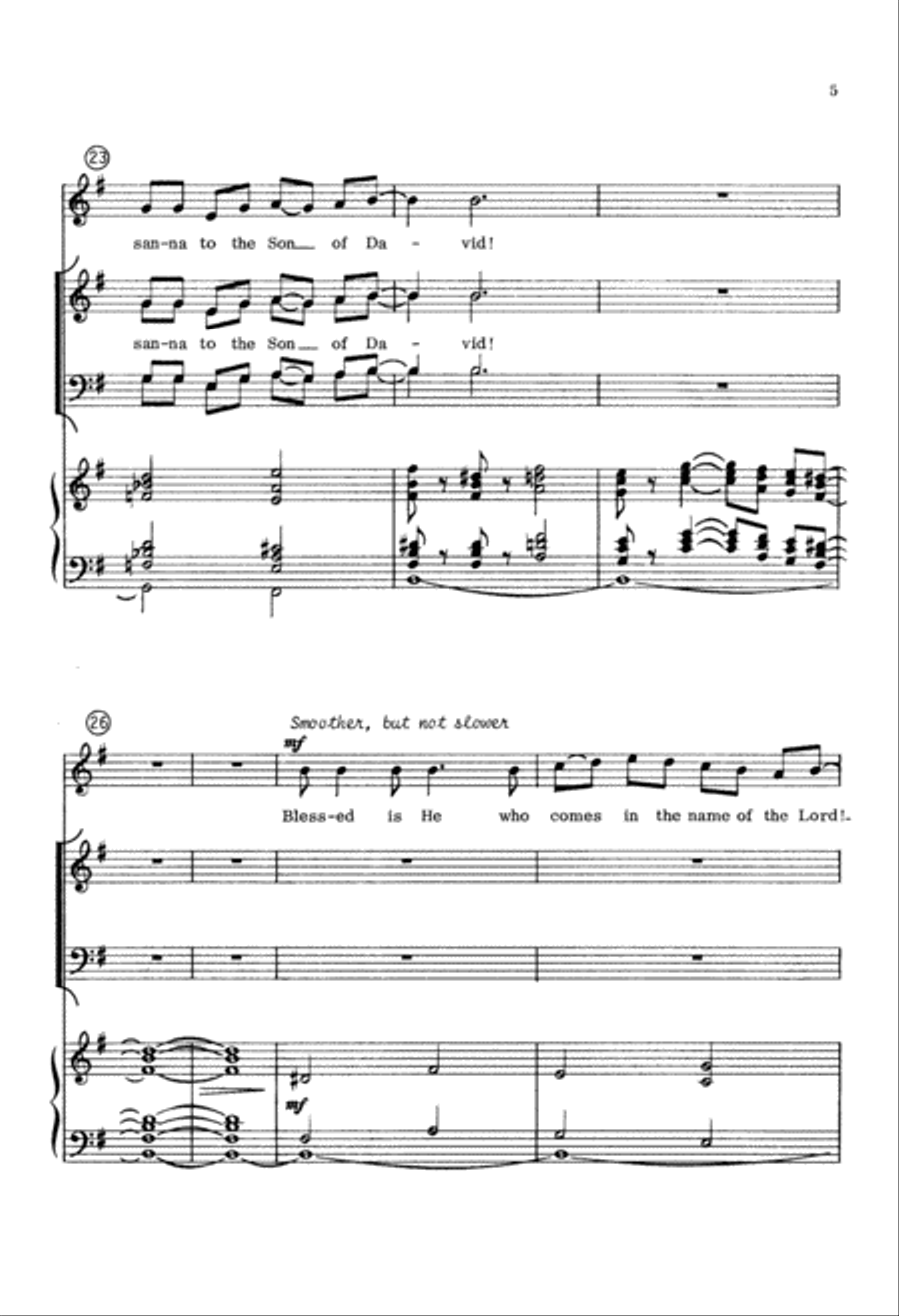 Hosanna to the Son of David (Digital Download) 4-Part scores gallery preview page 5