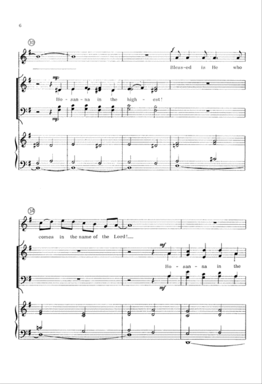 Hosanna to the Son of David (Digital Download) 4-Part scores gallery preview page 6