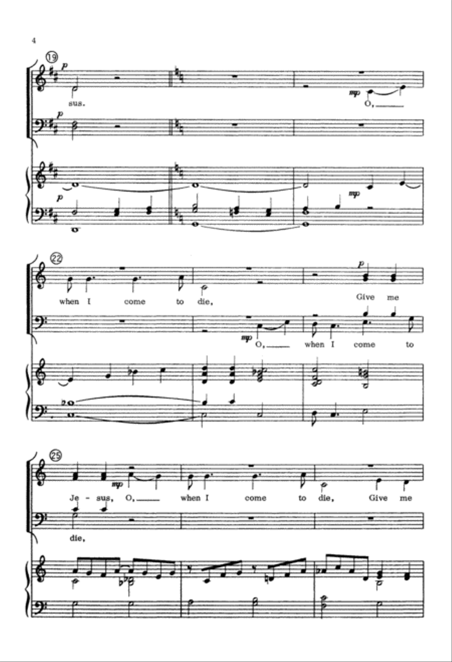 Give Me Jesus (Digital Download) 4-Part scores gallery preview page 4