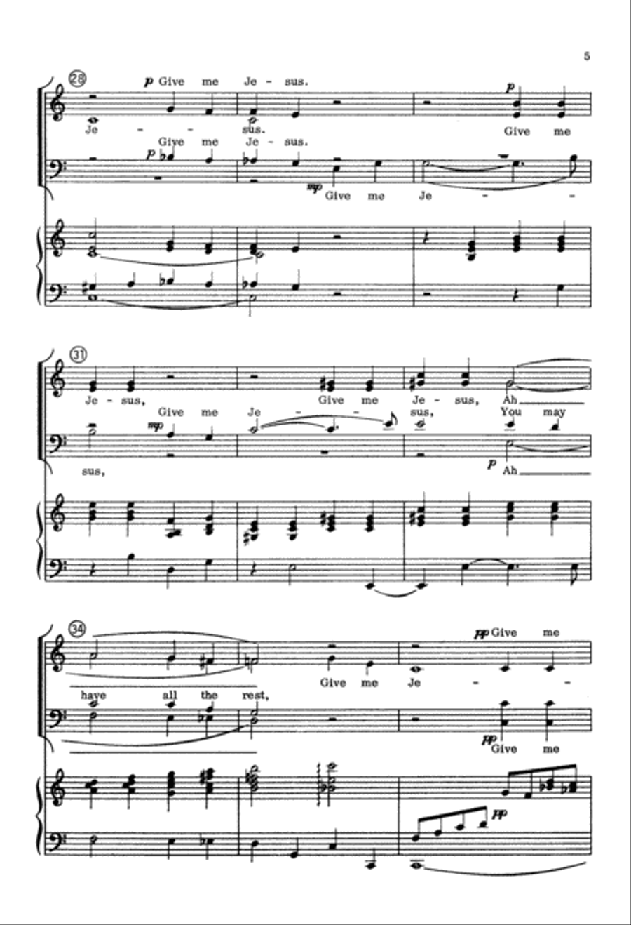 Give Me Jesus (Digital Download) 4-Part scores gallery preview page 5