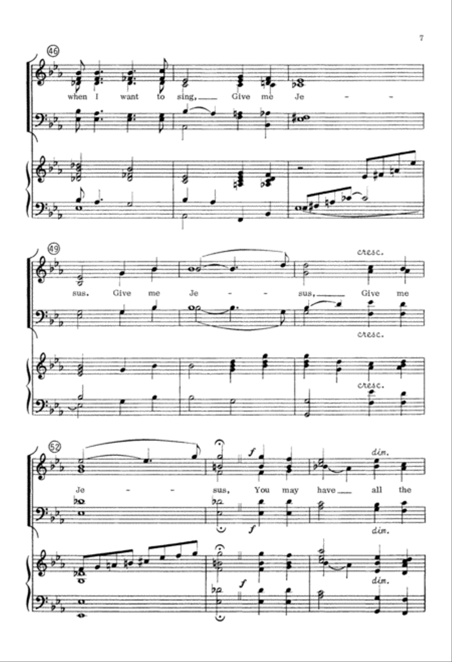 Give Me Jesus (Digital Download) 4-Part scores gallery preview page 7
