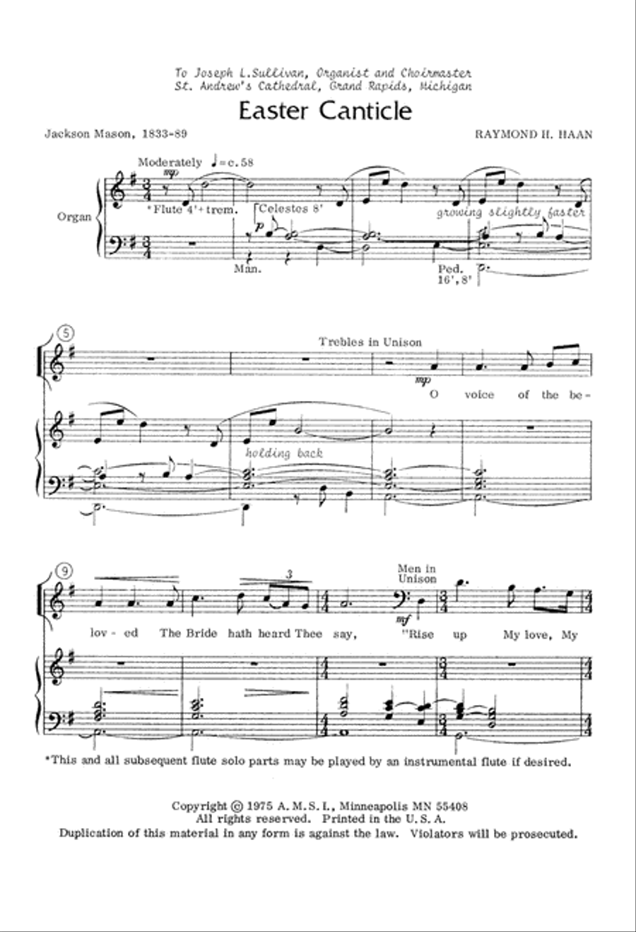 Easter Canticle (Digital Download) 4-Part scores gallery preview page 2
