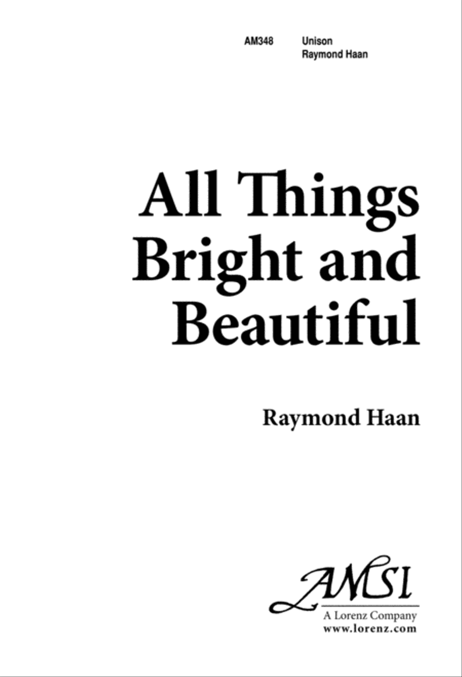 All Things Bright and Beautiful (Digital Download) Unison Choir scores gallery preview page 1