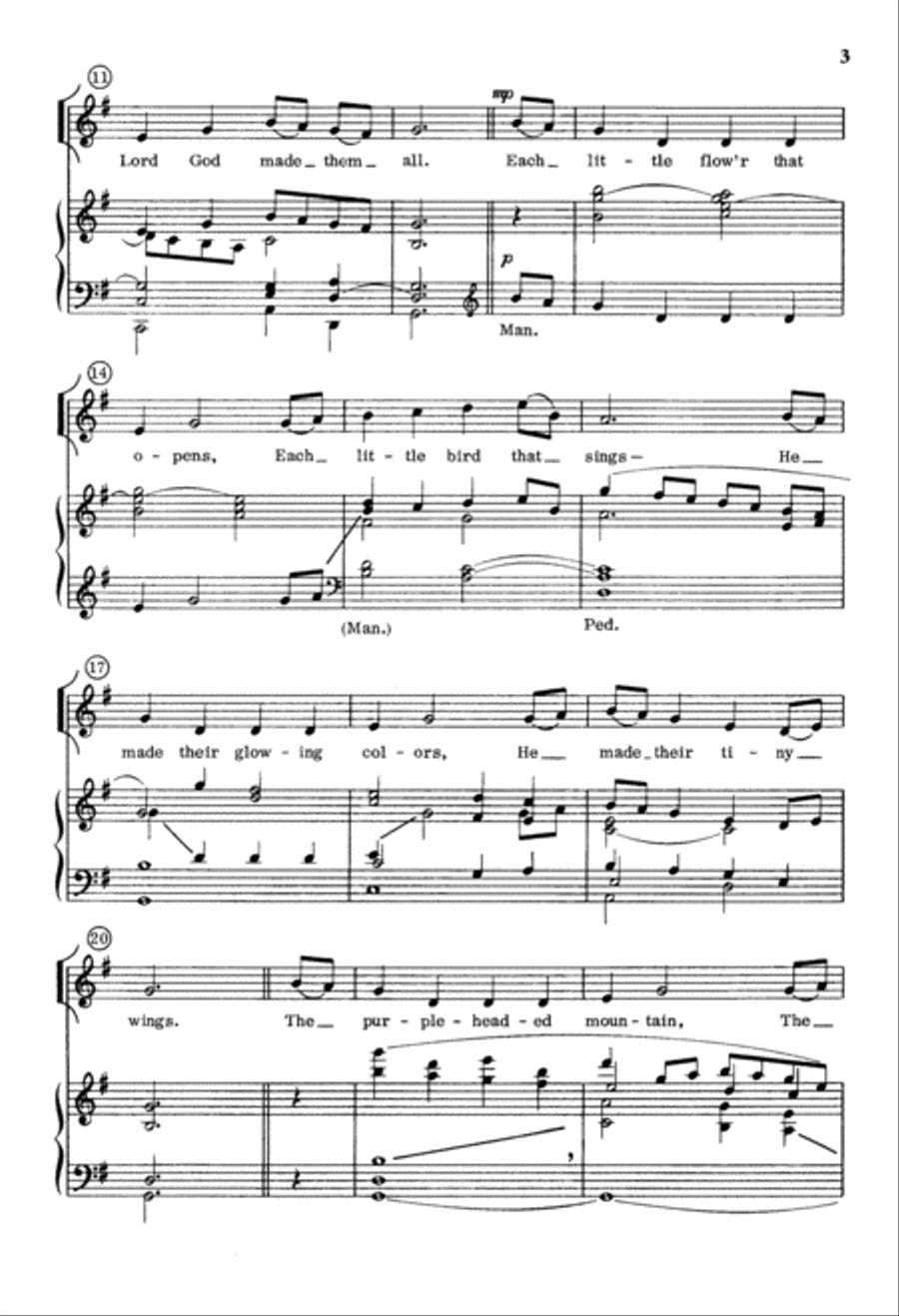 All Things Bright and Beautiful (Digital Download) Unison Choir scores gallery preview page 3