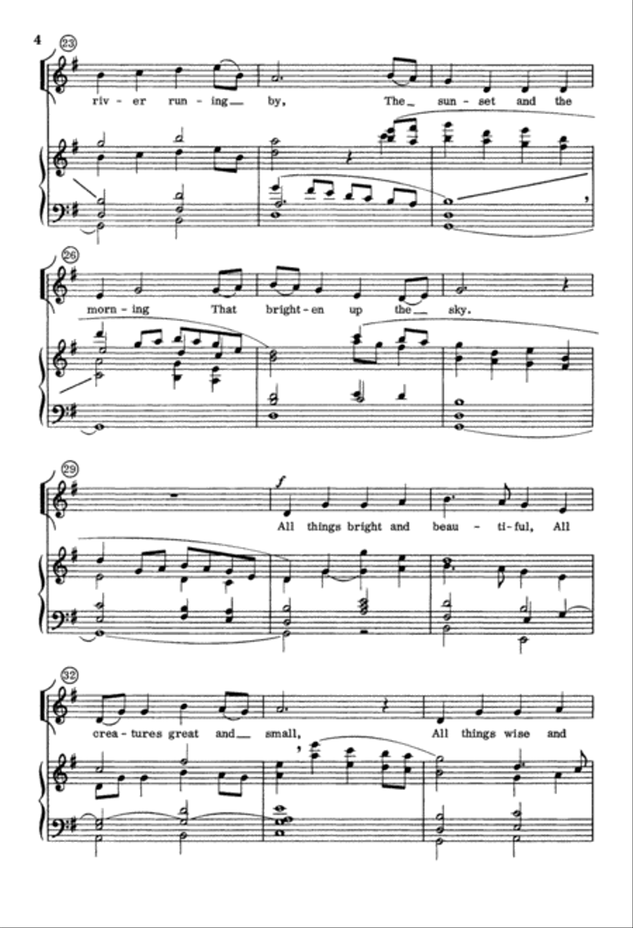 All Things Bright and Beautiful (Digital Download) Unison Choir scores gallery preview page 4