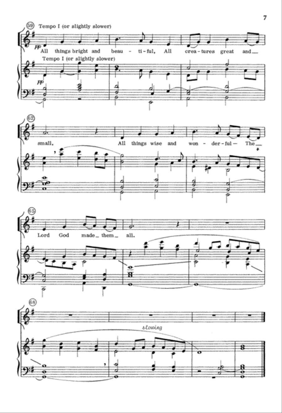 All Things Bright and Beautiful (Digital Download) Unison Choir scores gallery preview page 7