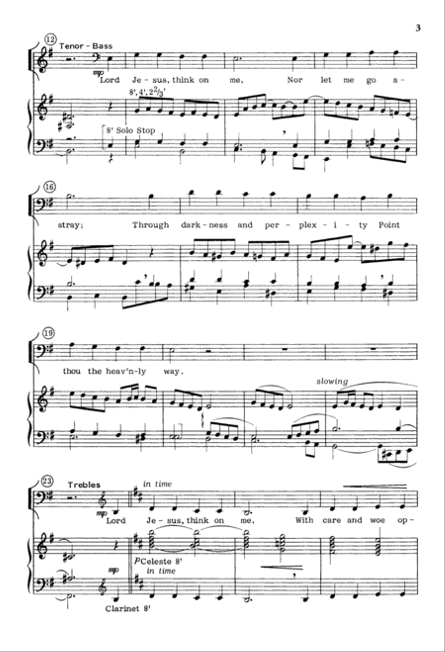 Lord Jesus, Think on Me (Digital Download) 4-Part scores gallery preview page 3