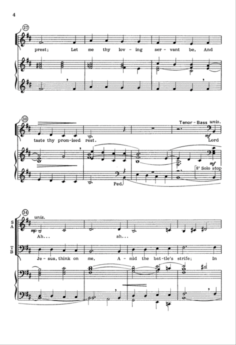 Lord Jesus, Think on Me (Digital Download) 4-Part scores gallery preview page 4