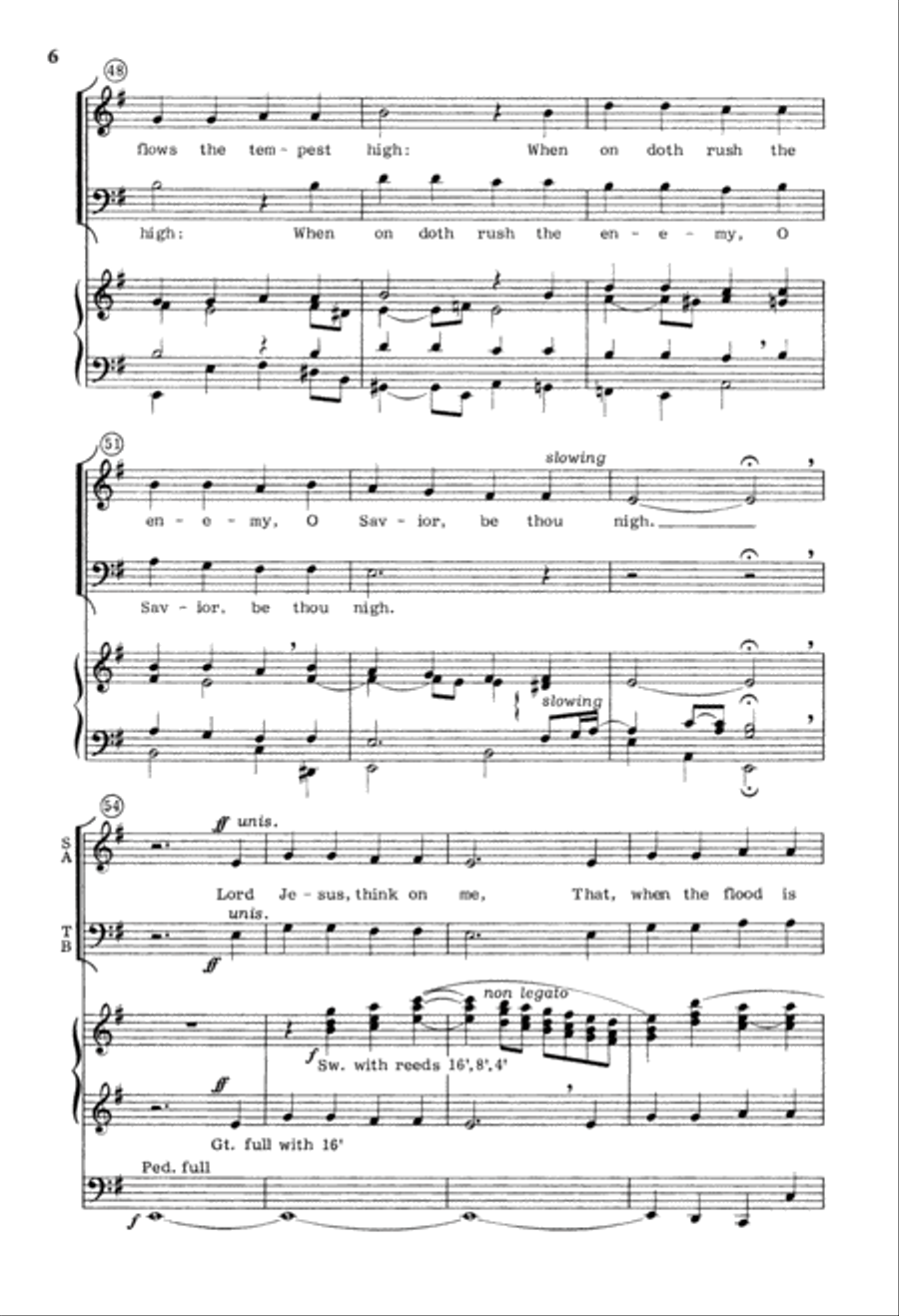 Lord Jesus, Think on Me (Digital Download) 4-Part scores gallery preview page 6