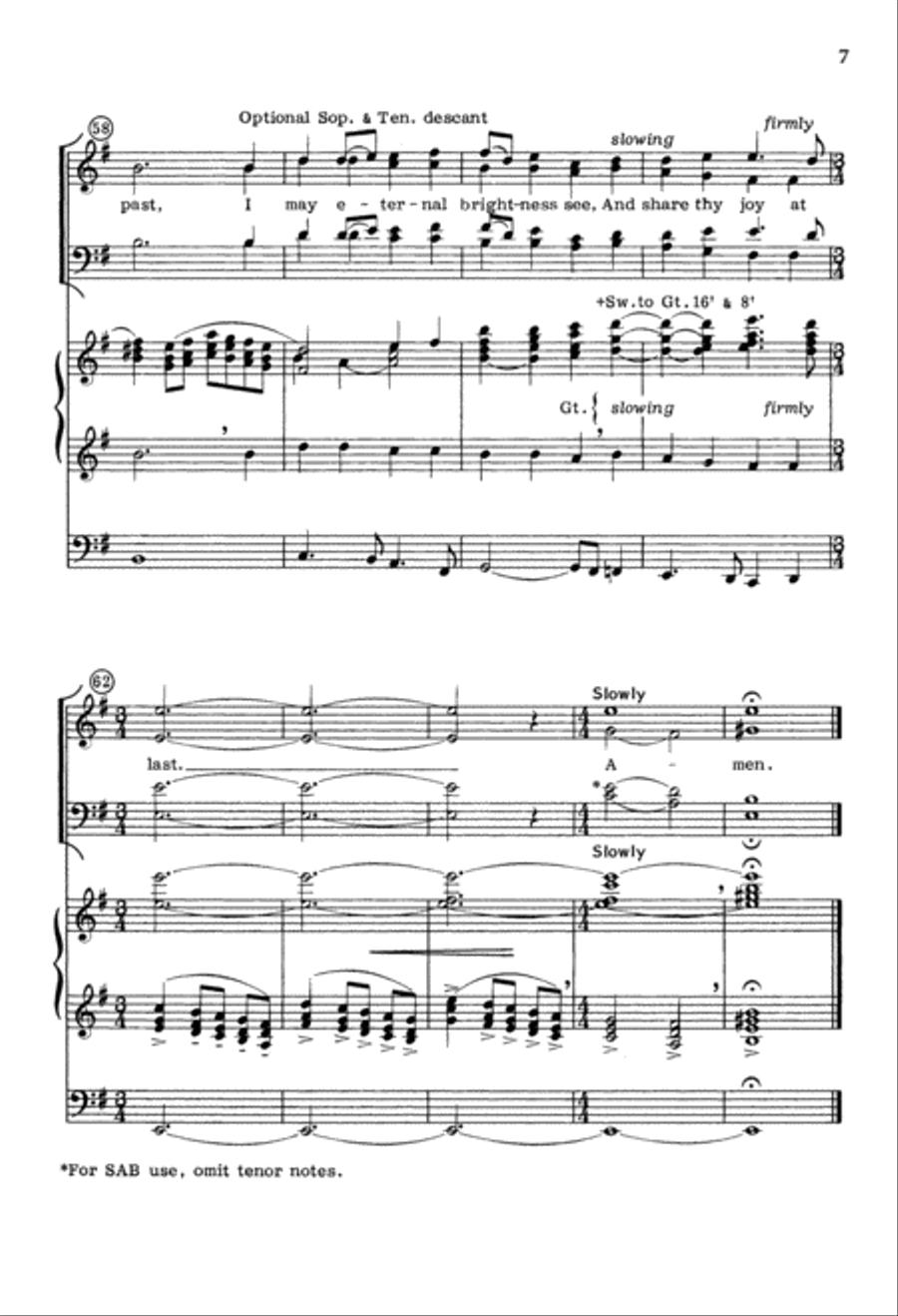 Lord Jesus, Think on Me (Digital Download) 4-Part scores gallery preview page 7