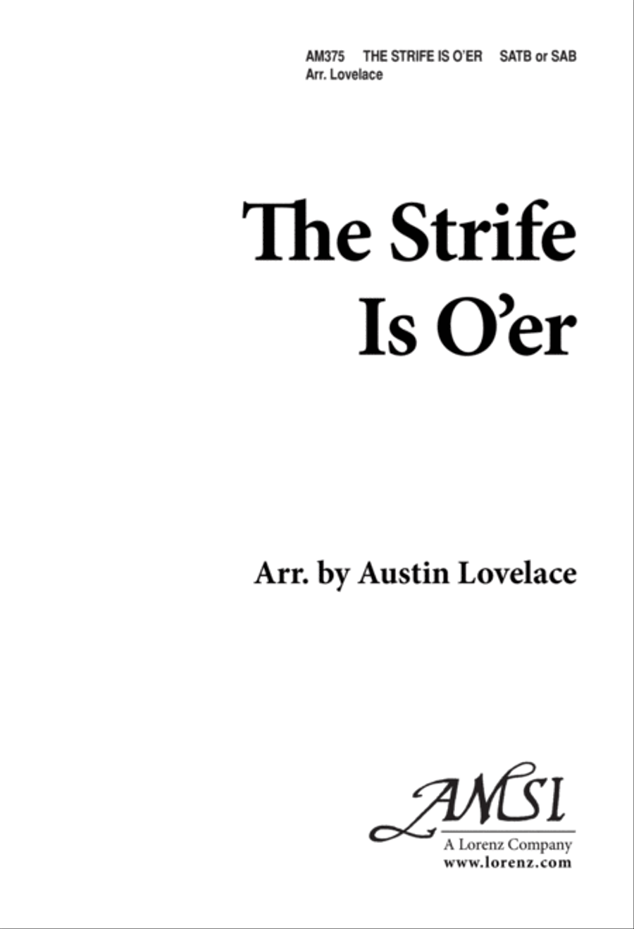 The Strife Is O'er (Digital Download) 4-Part scores gallery preview page 1