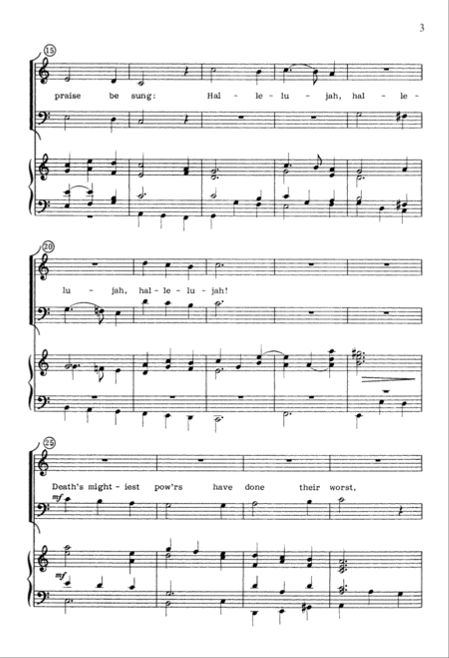 The Strife Is O'er (Digital Download) 4-Part scores gallery preview page 3