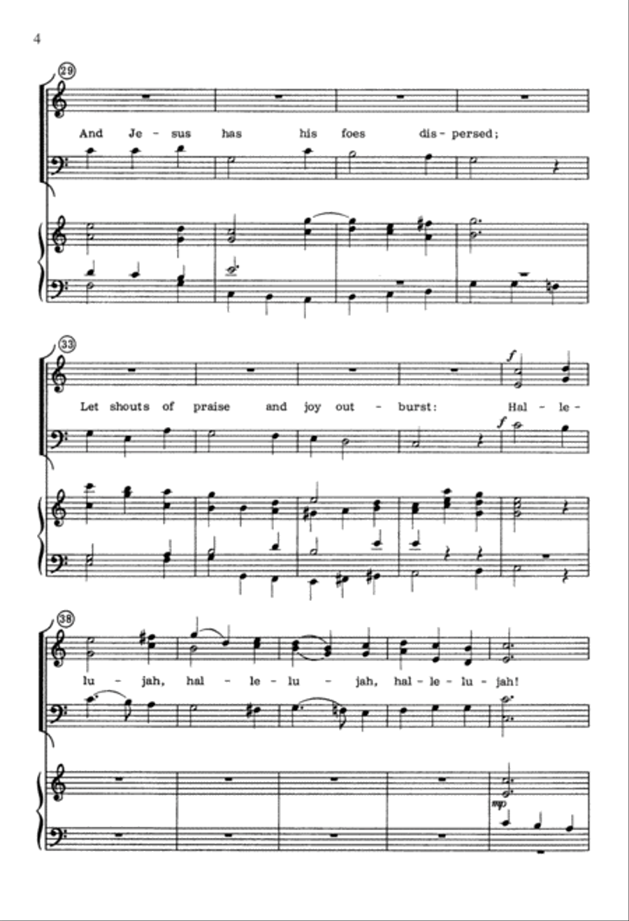 The Strife Is O'er (Digital Download) 4-Part scores gallery preview page 4