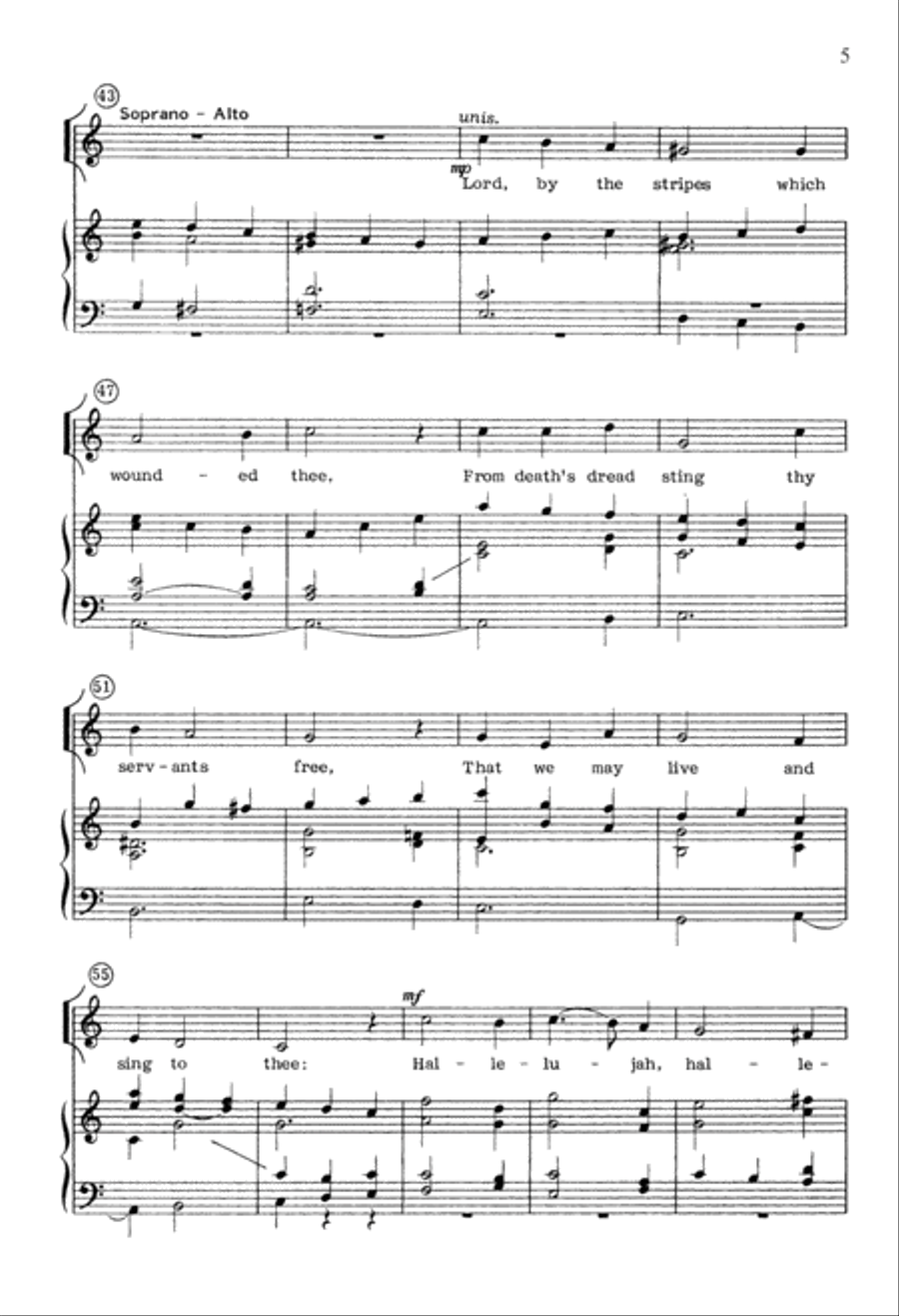 The Strife Is O'er (Digital Download) 4-Part scores gallery preview page 5