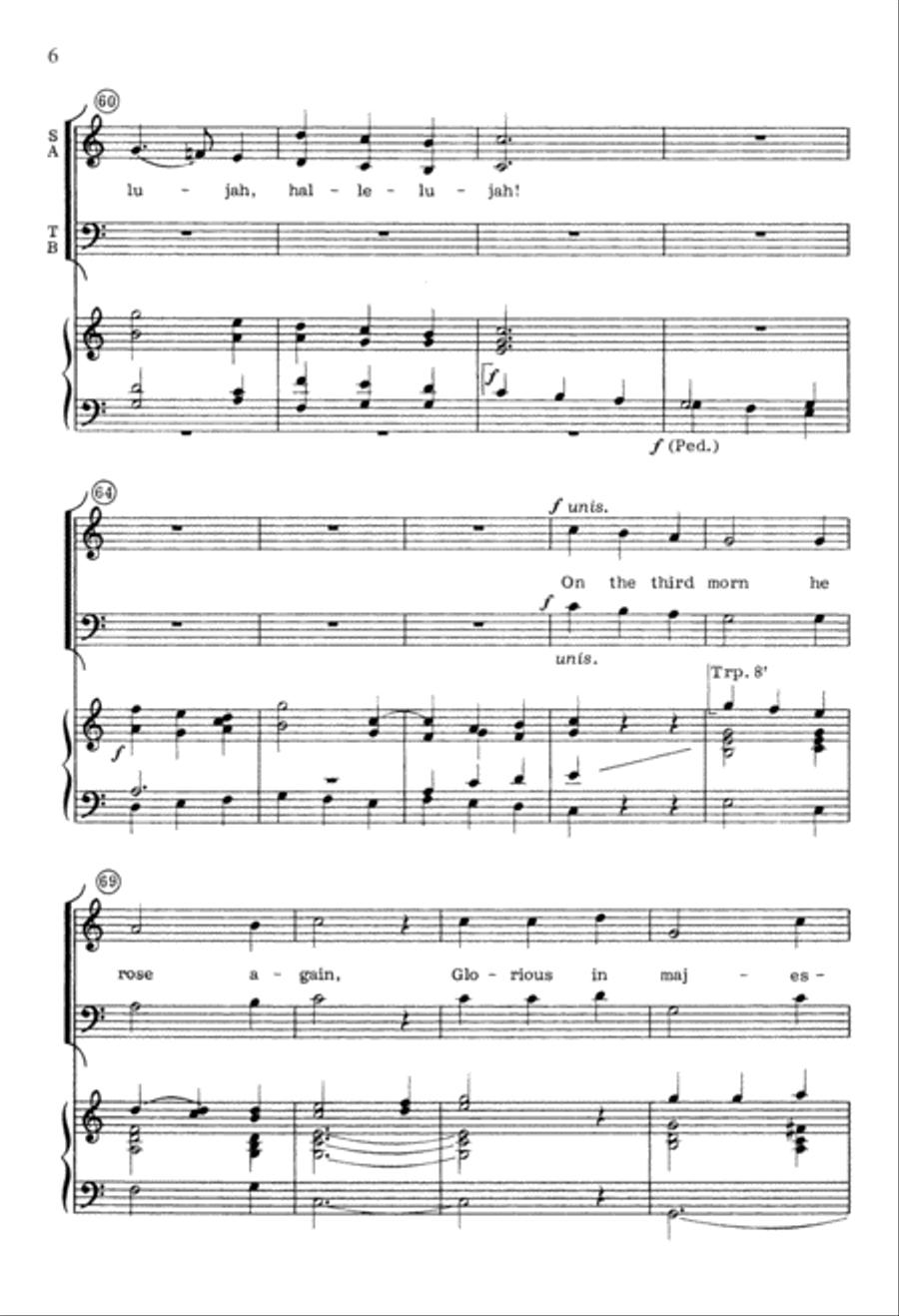 The Strife Is O'er (Digital Download) 4-Part scores gallery preview page 6
