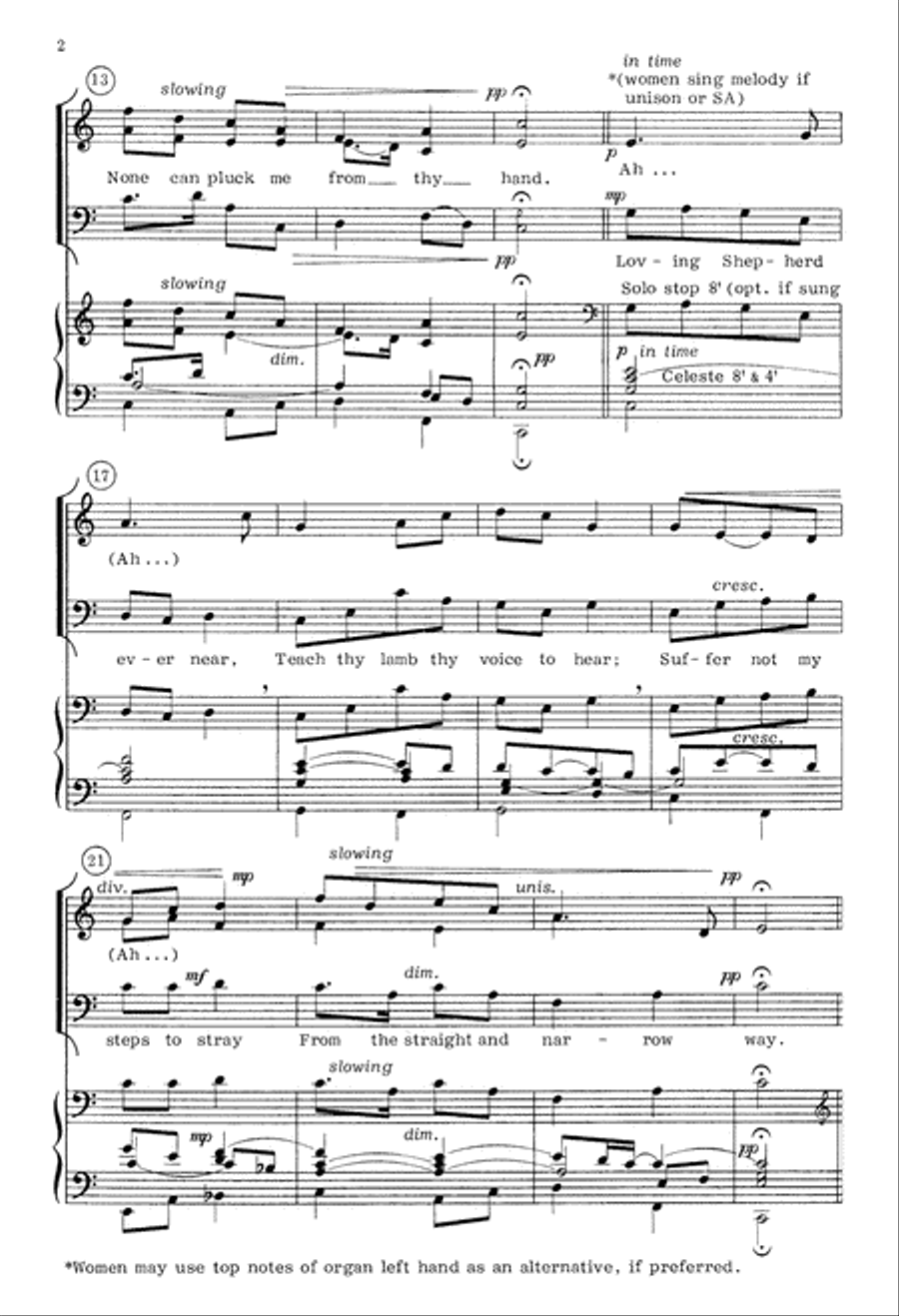 Loving Shepherd of thy Sheep (Digital Download) 3-Part scores gallery preview page 2