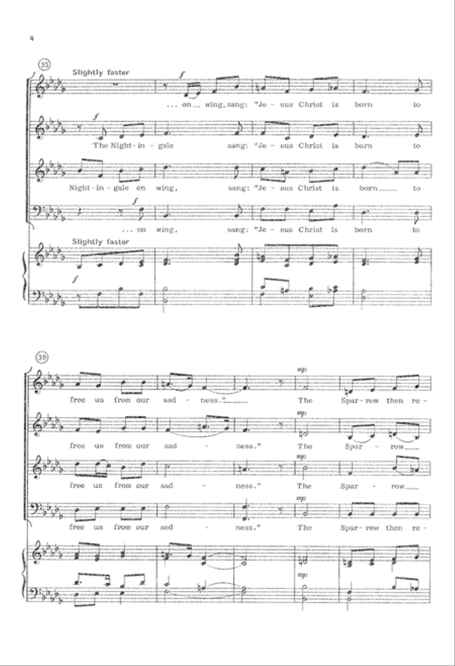Carol of the Birds (Digital Download) 4-Part scores gallery preview page 4