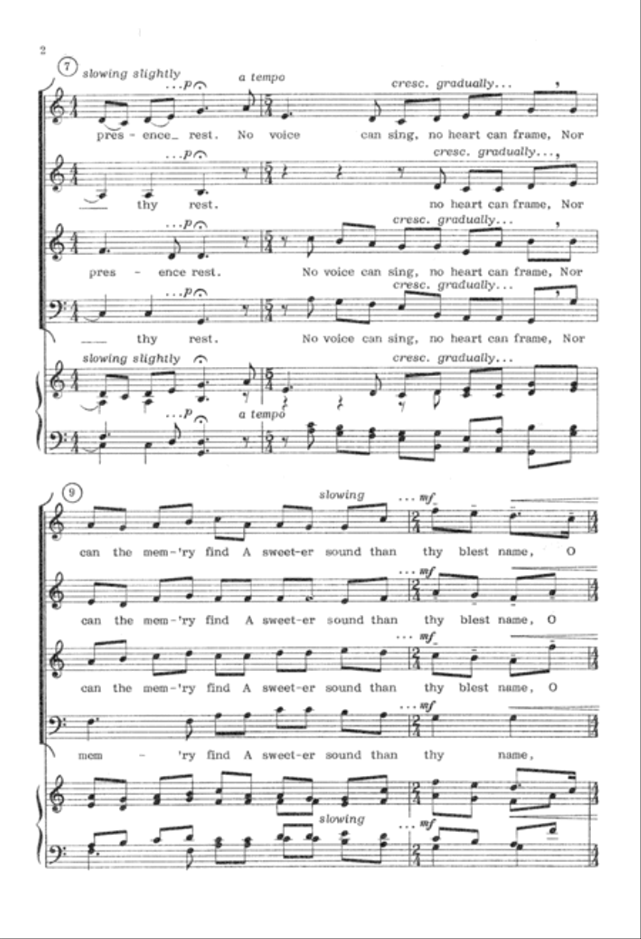 Jesus, the Very Thought of Thee (Digital Download) 4-Part scores gallery preview page 2