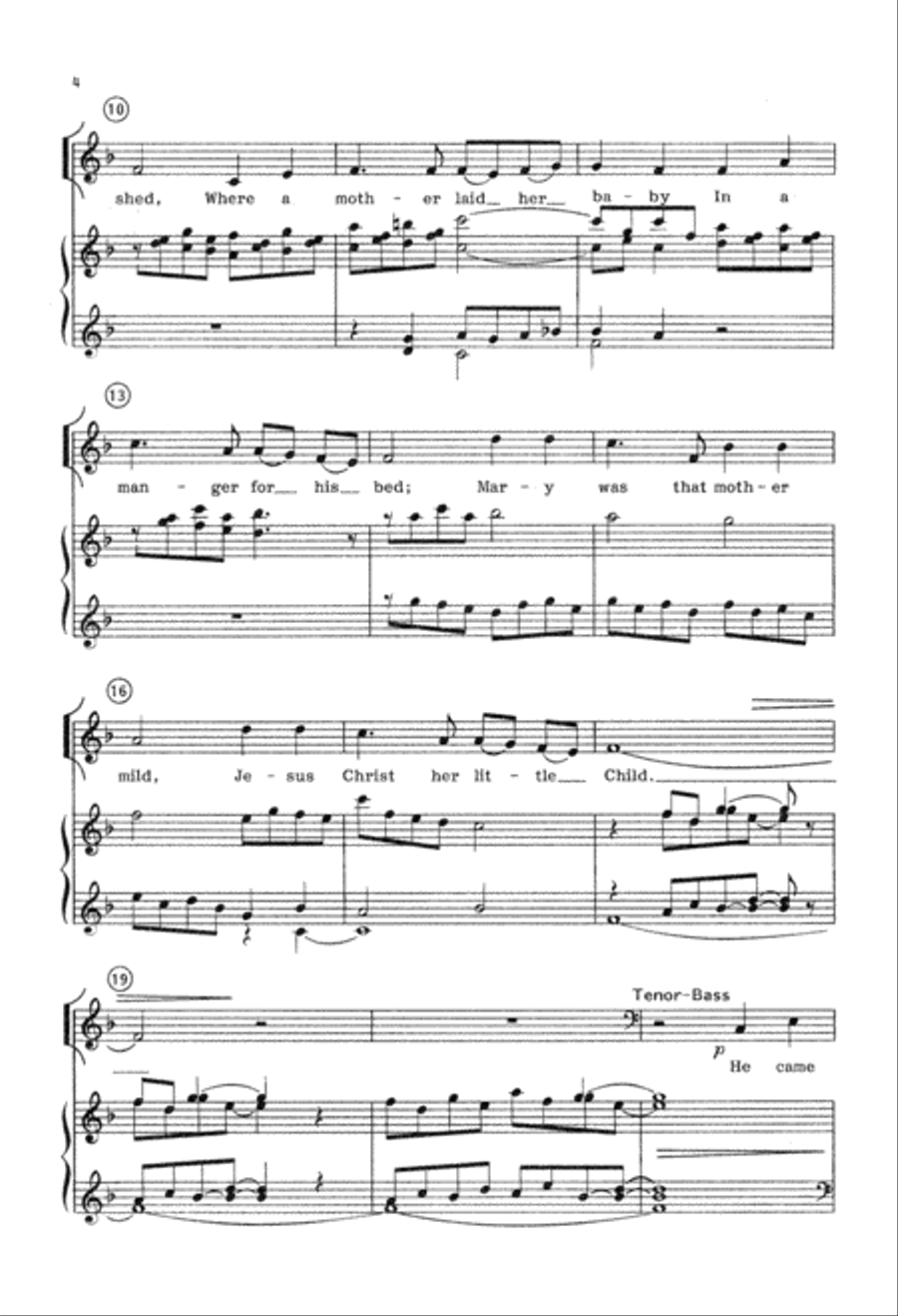 Once in Royal David's City (Digital Download) 4-Part scores gallery preview page 4