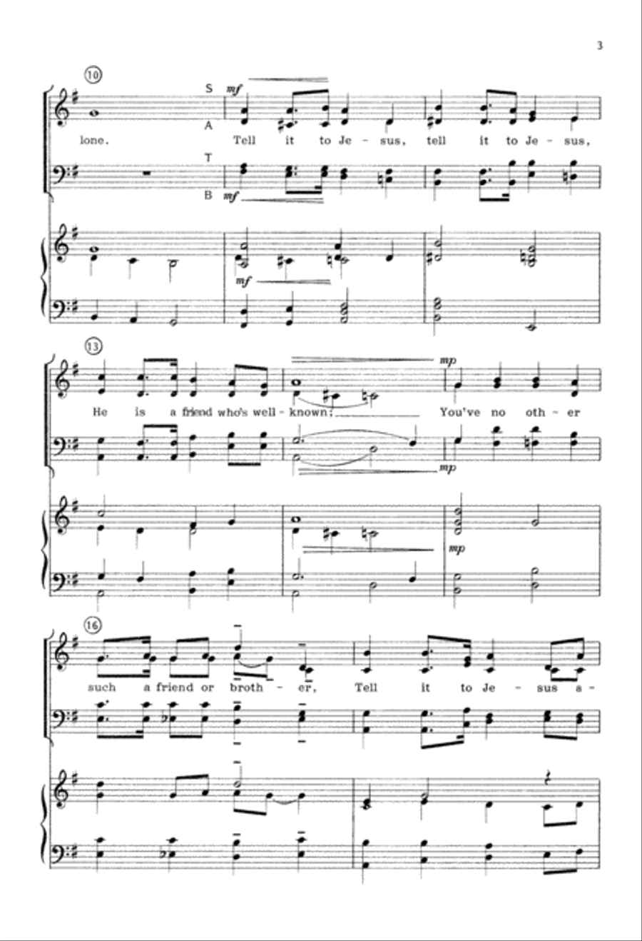 Tell it to Jesus (Digital Download) 4-Part scores gallery preview page 3