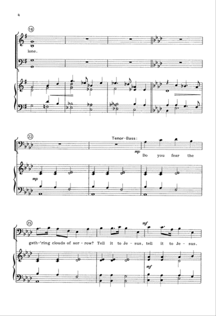 Tell it to Jesus (Digital Download) 4-Part scores gallery preview page 4