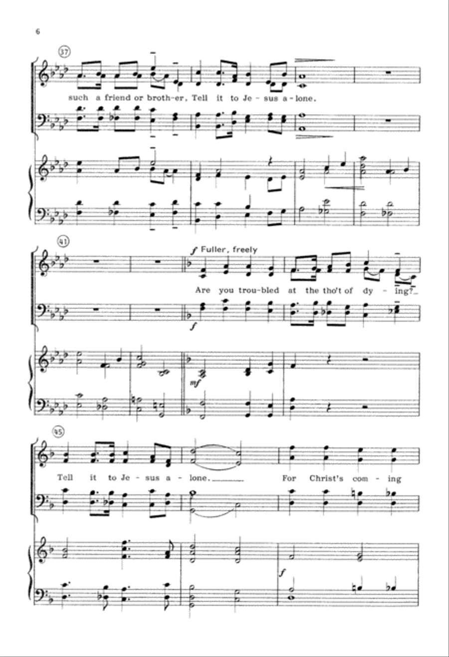 Tell it to Jesus (Digital Download) 4-Part scores gallery preview page 6