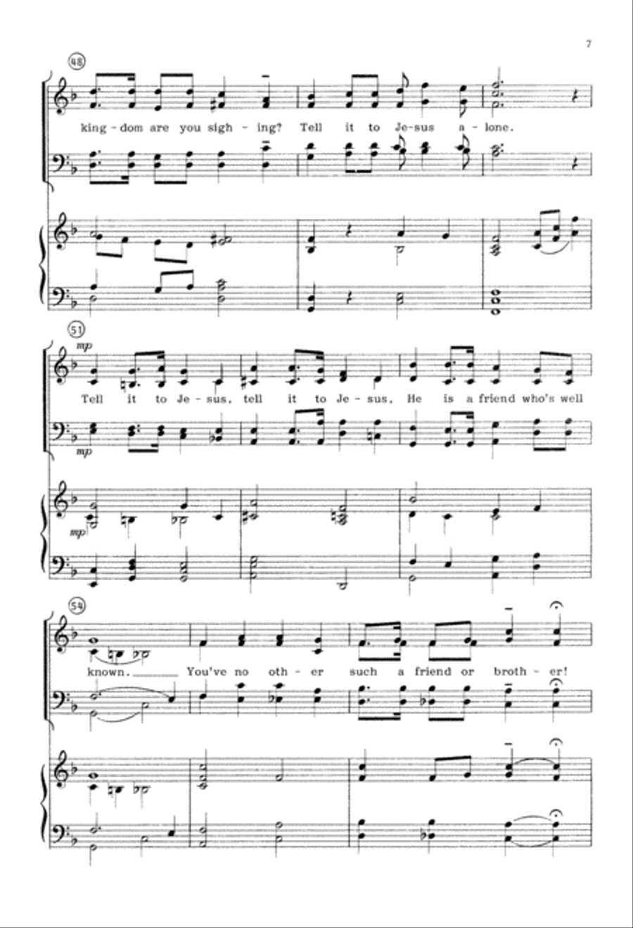 Tell it to Jesus (Digital Download) 4-Part scores gallery preview page 7