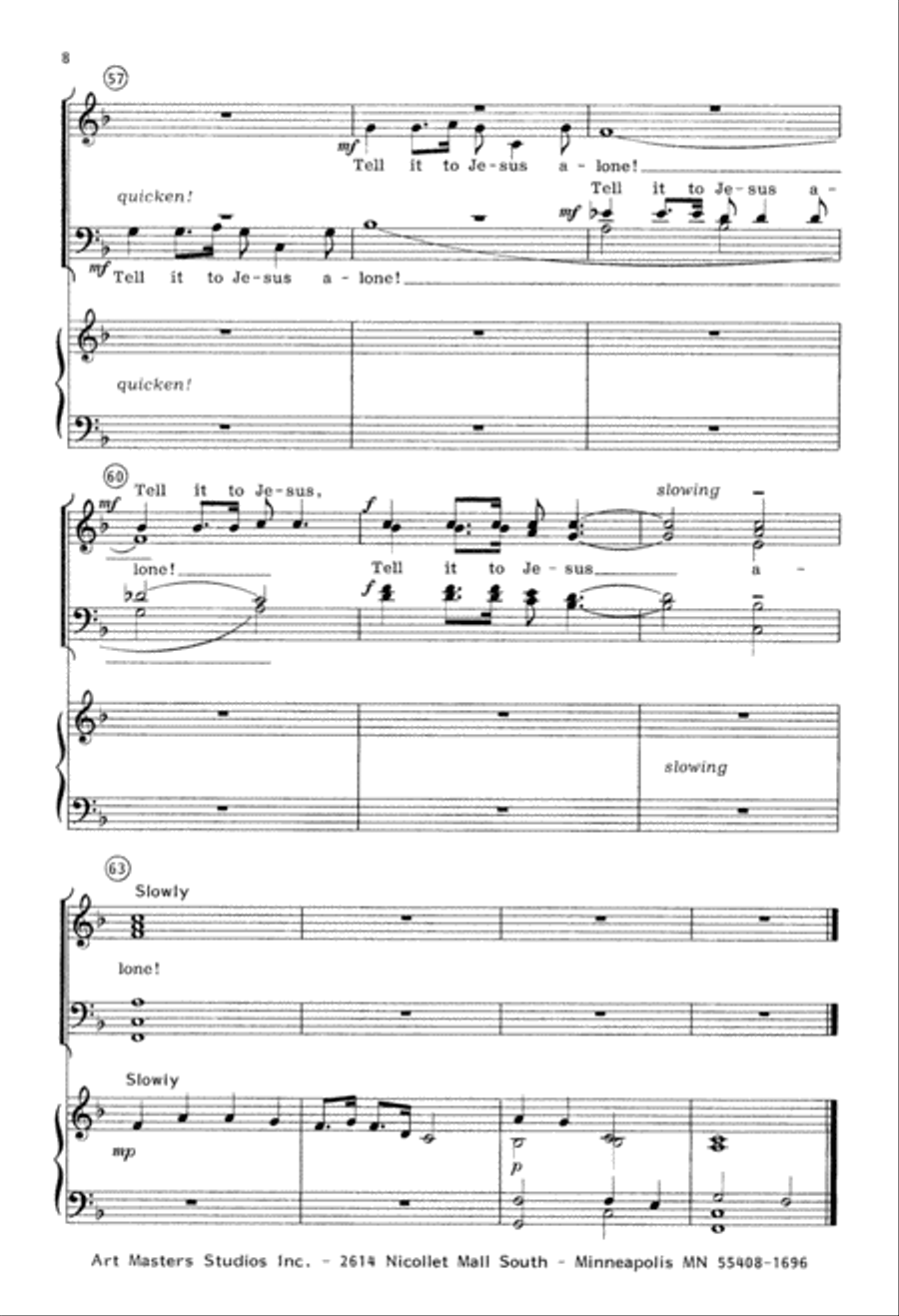 Tell it to Jesus (Digital Download) 4-Part scores gallery preview page 8