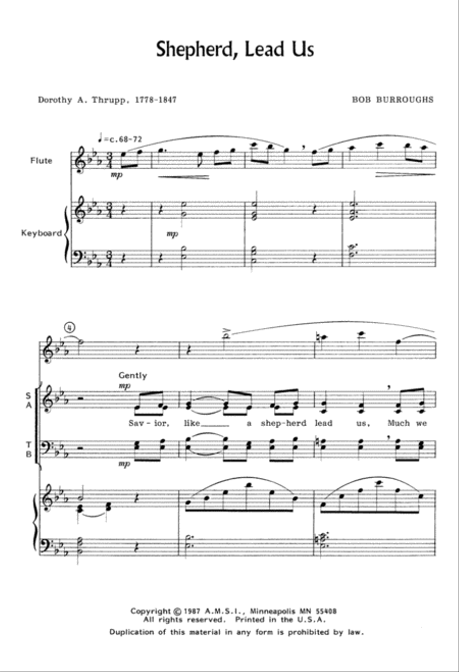 Shepherd, Lead Us (Digital Download) 4-Part scores gallery preview page 2