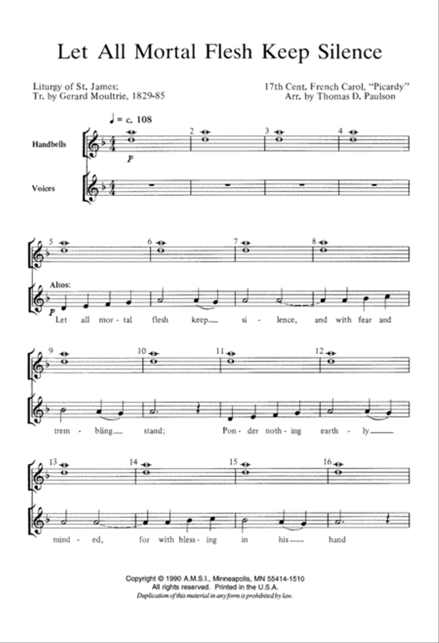 Let All Mortal Flesh Keep Silence (Digital Download) 4-Part scores gallery preview page 2