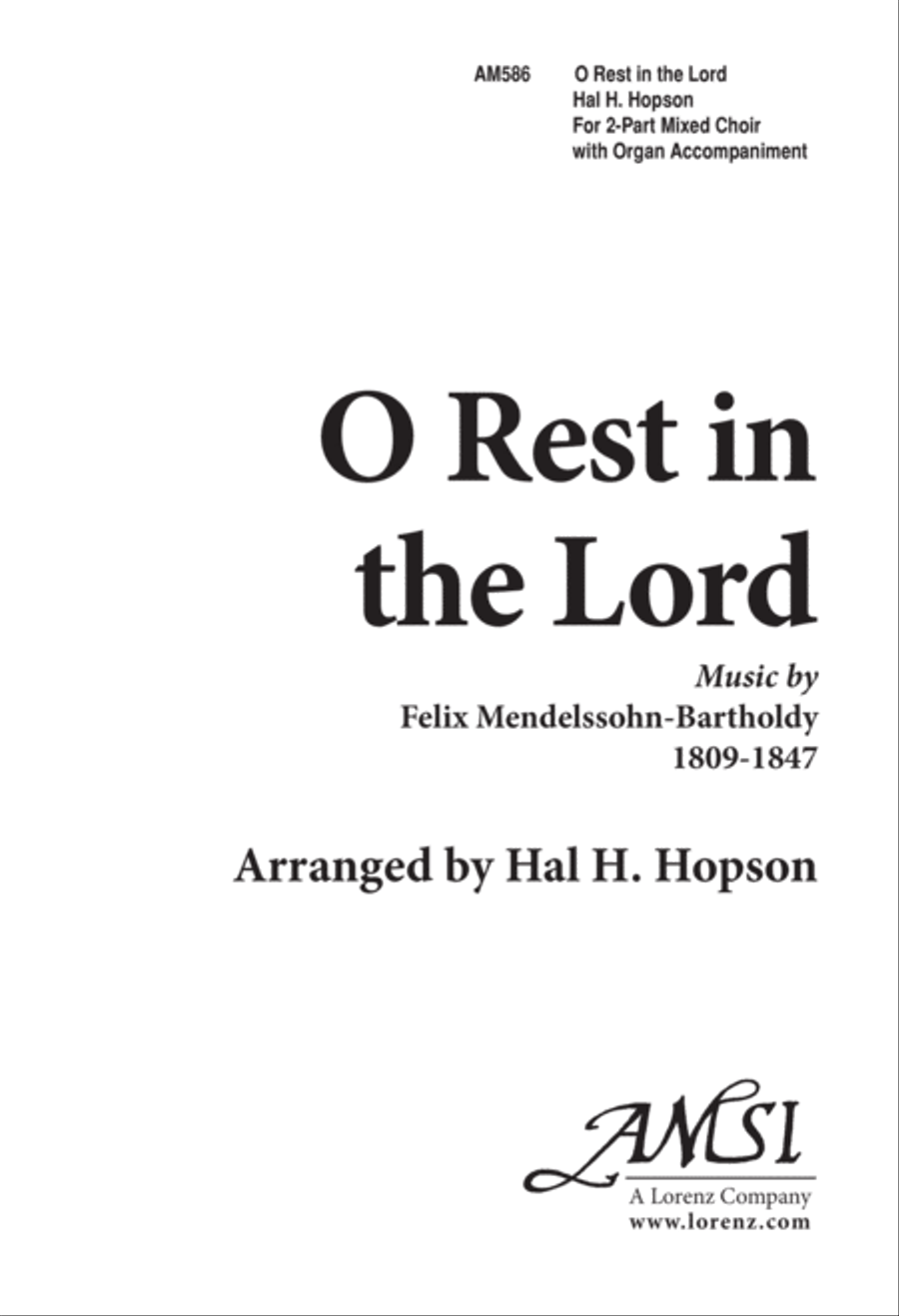 O Rest in the Lord (Digital Download) 2-Part scores gallery preview page 1
