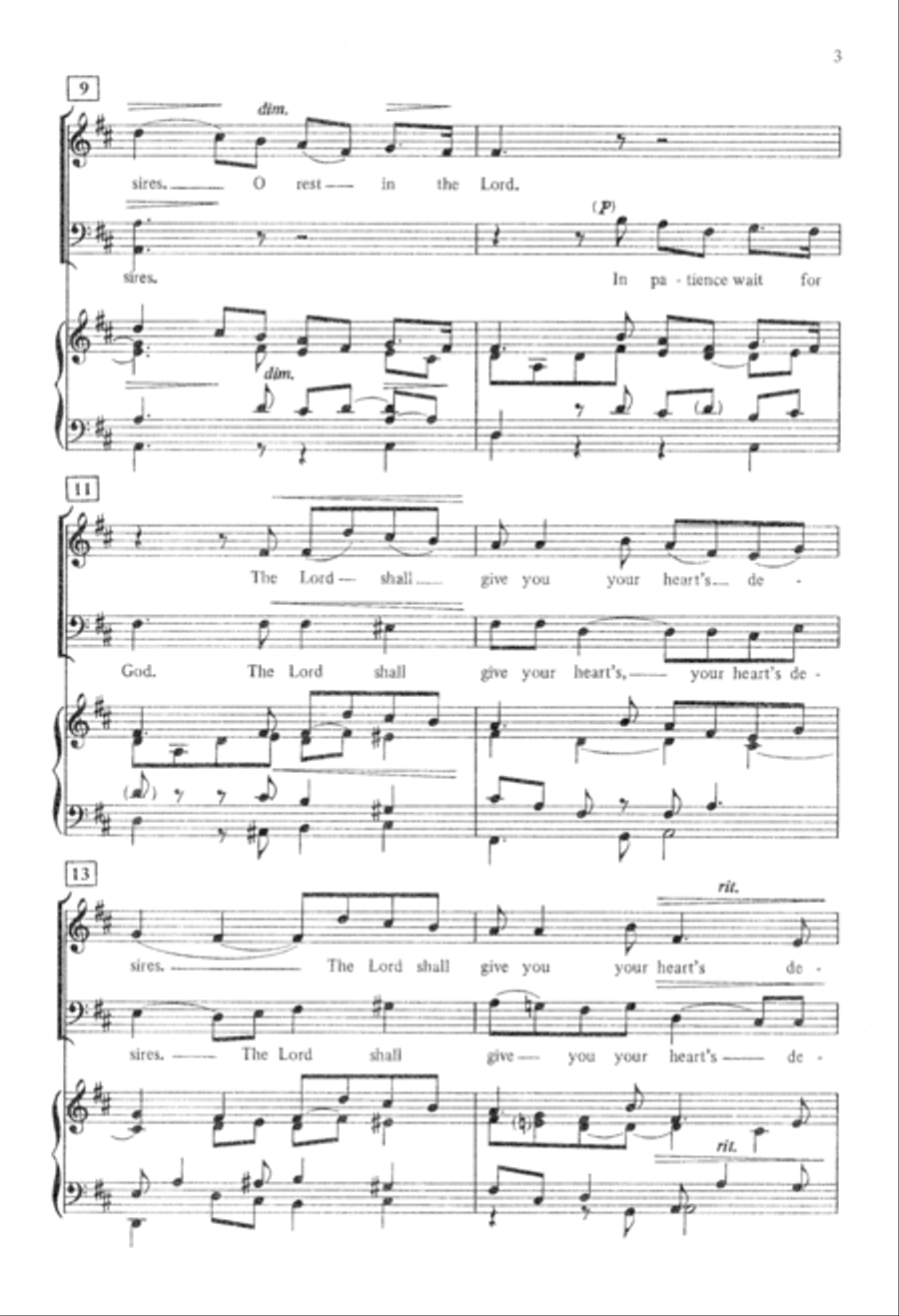 O Rest in the Lord (Digital Download) 2-Part scores gallery preview page 3