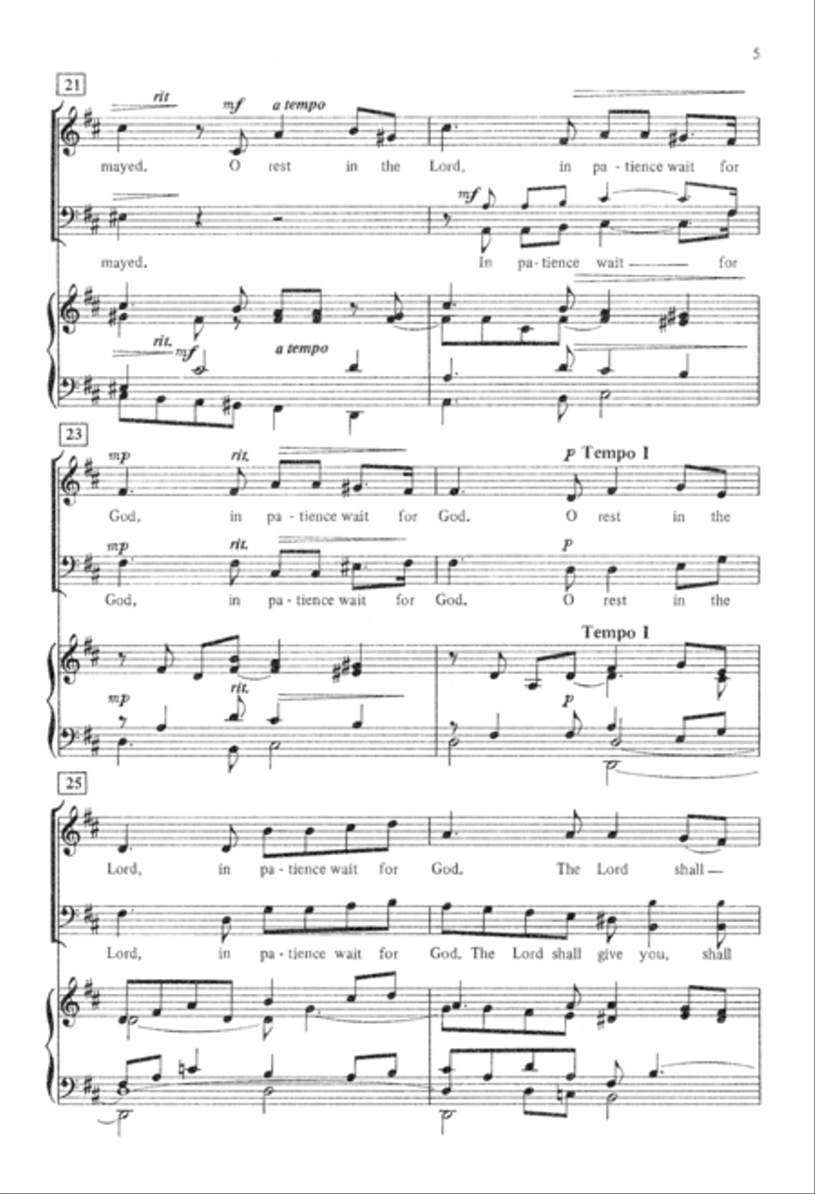 O Rest in the Lord (Digital Download) 2-Part scores gallery preview page 5