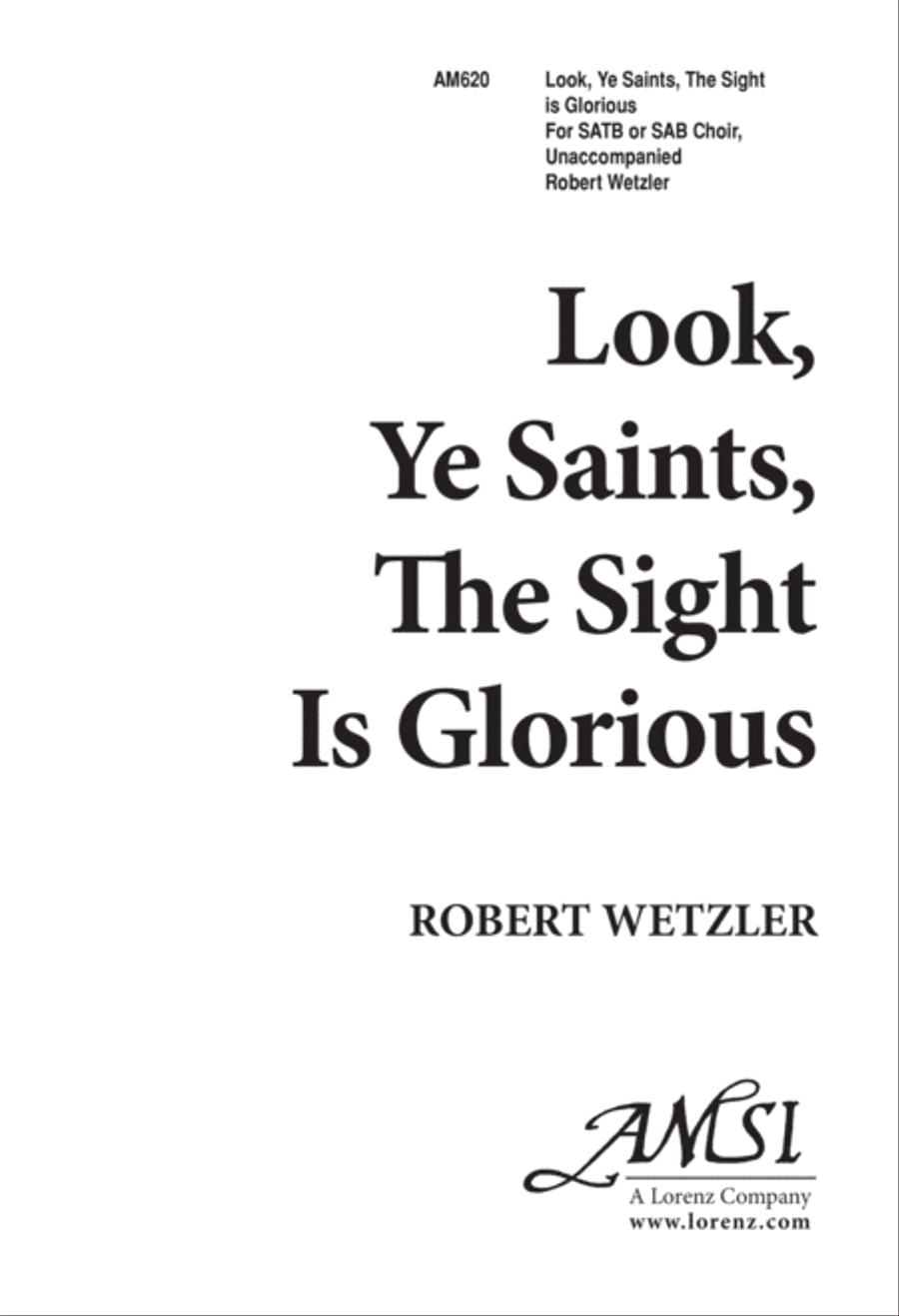 Look Ye Saints, the Sight is Glorious (Digital Download) 4-Part scores gallery preview page 1