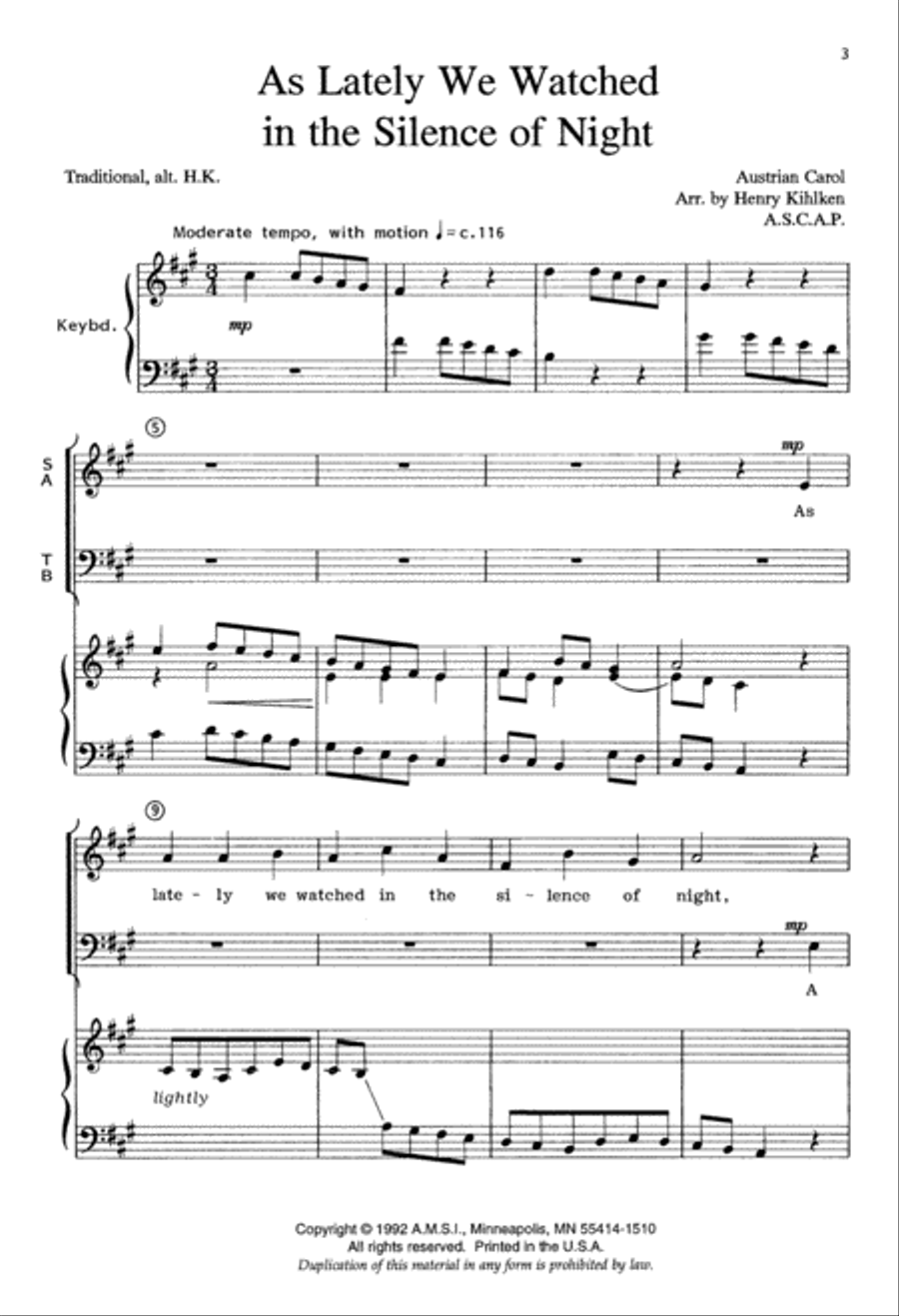 As Lately We Watched (Digital Download) 4-Part scores gallery preview page 3