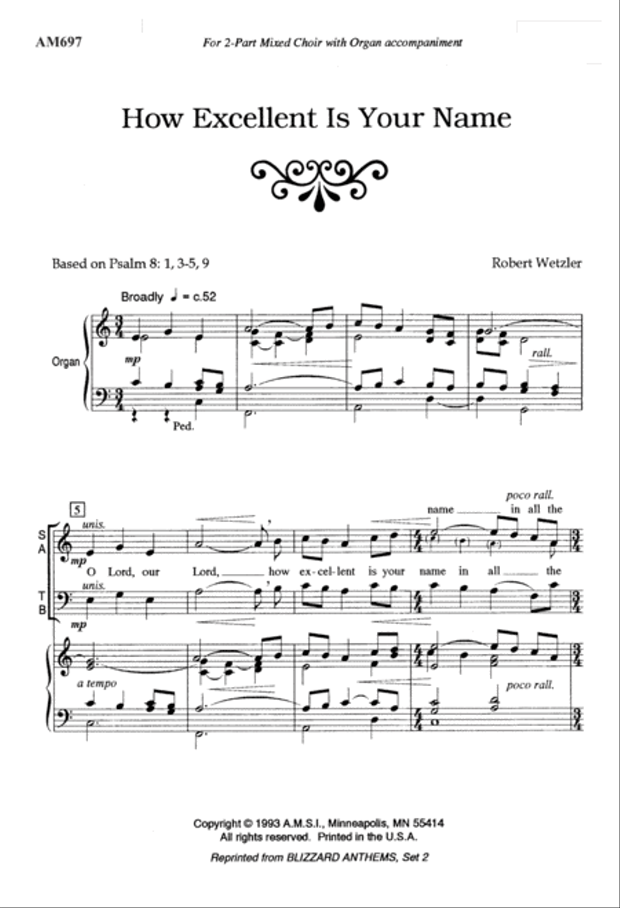 How Excellent Is Your Name (Digital Download) 2-Part scores gallery preview page 1