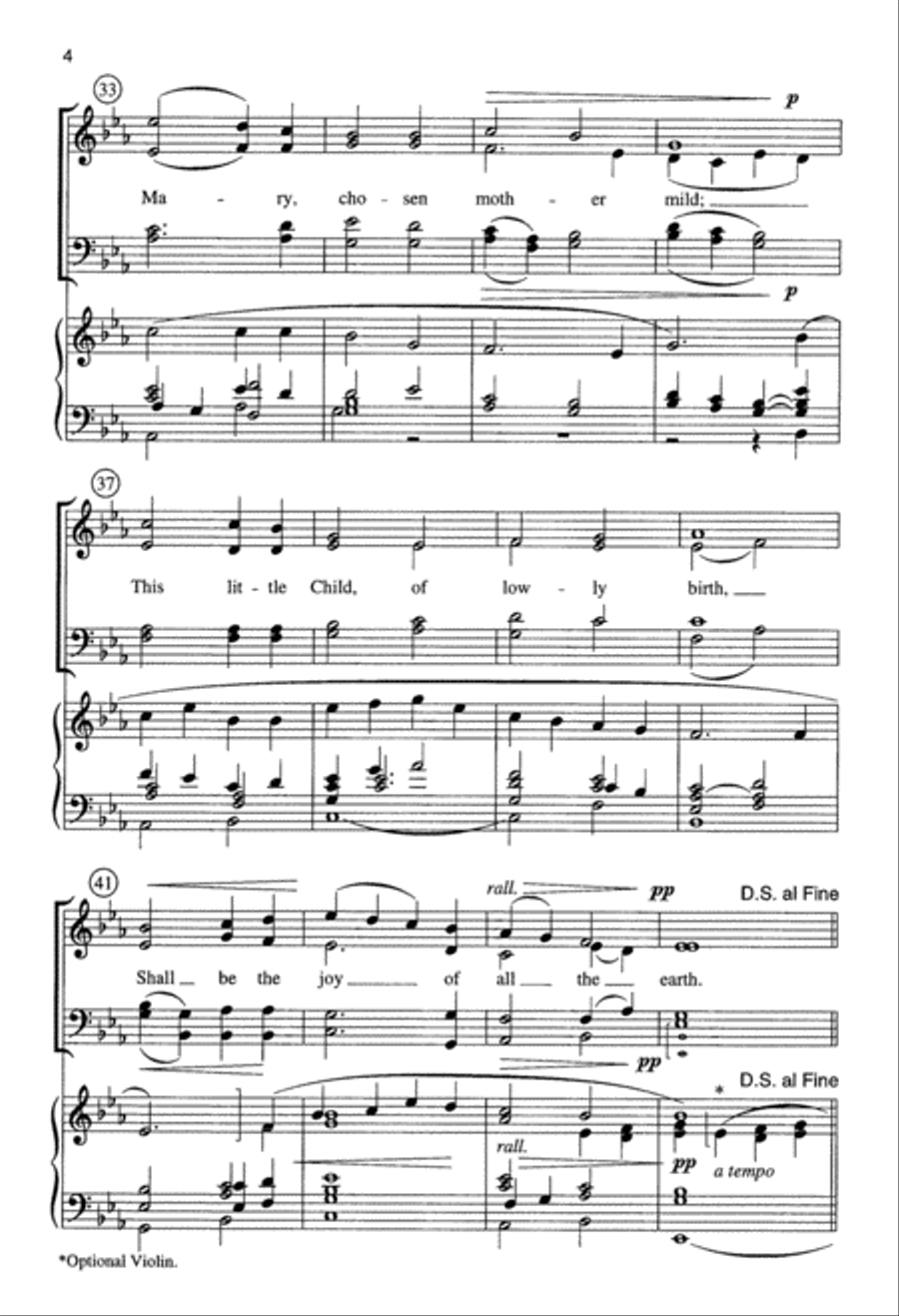 Ah, Dearest Jesu Holy Child (Digital Download) 4-Part scores gallery preview page 4