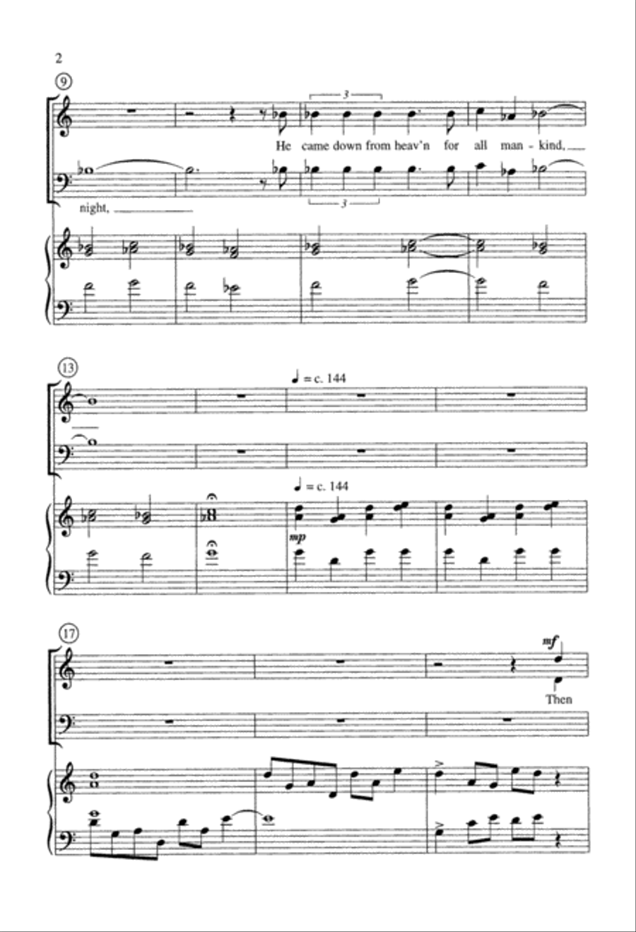 He Came So Still (Digital Download) 4-Part scores gallery preview page 2