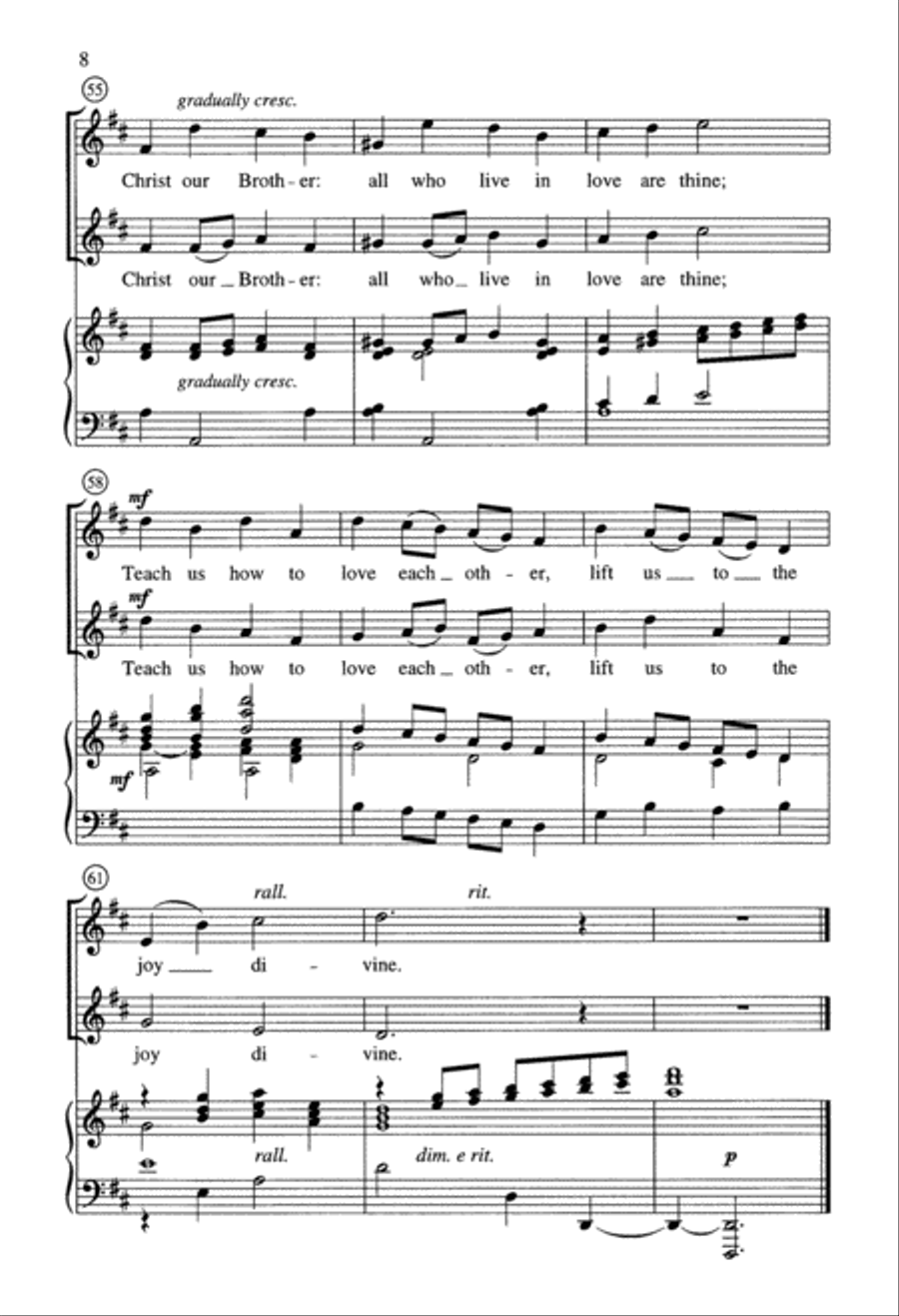 Joyful, Joyful (Digital Download) Unison Choir scores gallery preview page 8