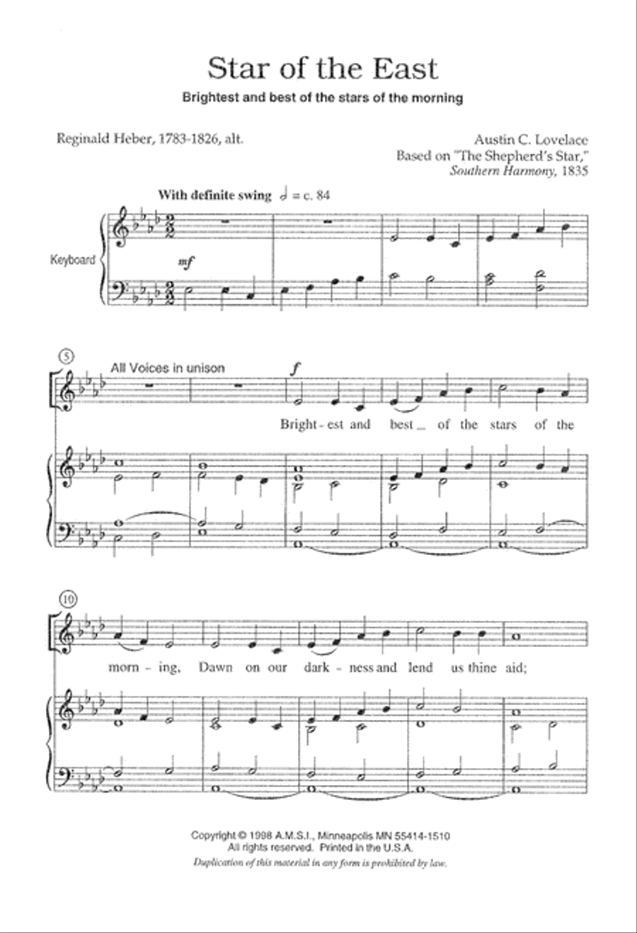 Star of the East (Digital Download) 4-Part scores gallery preview page 2